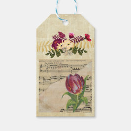  Victoriaans Muziek Romance Tulpen Gift Label Cadeaulabel