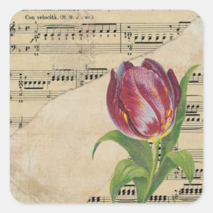  Victoriaans Muziek Romance Tulpen Stickers