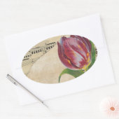 Victoriaans muziek Romance Tulps Ovale Sticker (Envelop)