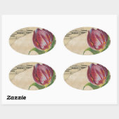 Victoriaans muziek Romance Tulps Ovale Sticker (Vel)
