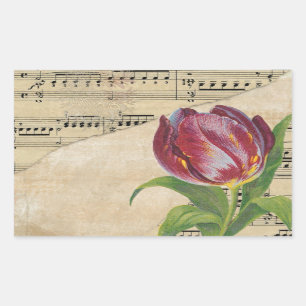 Victoriaans muziek Romance Tulps Rechthoekige Sticker