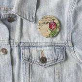  Victoriaans muziek Romance Tulps Ronde Button 5,7 Cm (In situ)