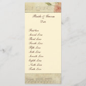 Victoriaans muziek Rozen bruiloft programma Programmakaart (Achterkant)