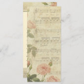 Victoriaans muziek Rozen bruiloft programma Programmakaart (Voorkant / Achterkant)