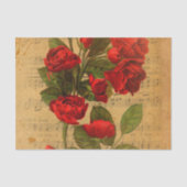 Victoriaans muziekblad Waterverf Roos achtergrond Tissuepapier (Voorkant)