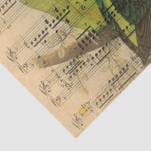 Victoriaans muziekblad Waterverf vogelbehangpapier Tissuepapier (Detail)