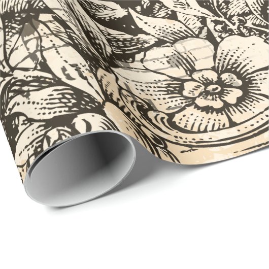 Victoriaans muziekvogels cadeaupapier (Rol Hoek)