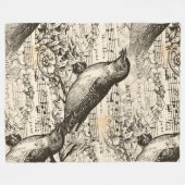 Victoriaans muziekvogels fleece deken (Voorkant (Horizontaal))