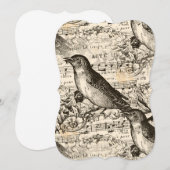 Victoriaans muziekvogels kaart (Voorkant / Achterkant)