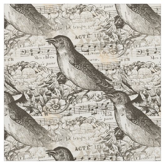 Victoriaans muziekvogels stof (Close Up)