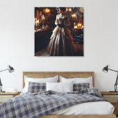 Victoriaans  mysterieuze elegante vrouw canvas afdruk (Insitu (Slaapkamer))