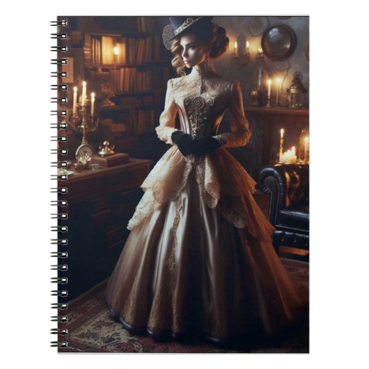 Victoriaans  mysterieuze elegante vrouw notitieboek (Voorkant)
