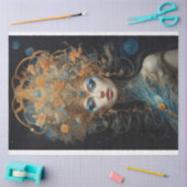 Victoriaans Mystieke Vrouw met Hoofdtooi Decoupage Tissuepapier (Craft)