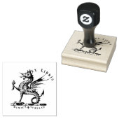 Victoriaans Mythische Dragon Ex Libris Naam Rubberstempel (Gestempeld)