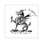 Victoriaans Mythische Dragon Ex Libris Naam Rubberstempel (Afrduk)