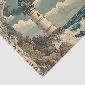 Victoriaans Nautische Vuurtoren Decoupage Tissuepapier (Detail)