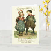 Victoriaans Nederlandse Kinderen Valentijnsdag Kaa Kaart (Gele Bloem)