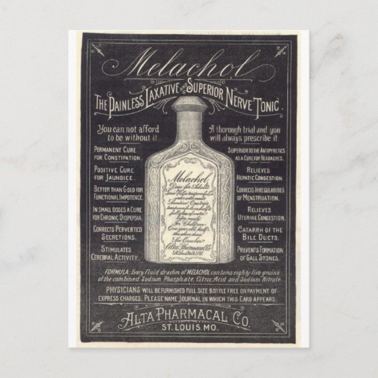 Victoriaans Nerve Tonic Briefkaart (Voorkant)