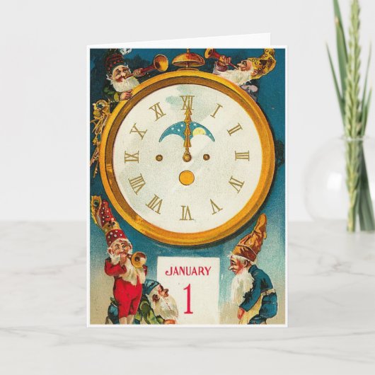 Victoriaans Nieuwjaar Feestdagen Kaart (Voorkant)