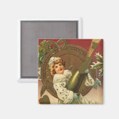  Victoriaans nieuwjaarsavond Champagne Angel Magneet (Voorkant / Achterkant)