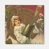  Victoriaans nieuwjaarsavond Champagne Angel Magneet (Voorkant)