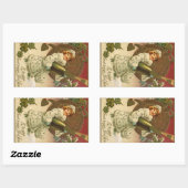  Victoriaans nieuwjaarsavond Champagne Angel Rechthoekige Sticker (Vel)