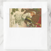  Victoriaans nieuwjaarsavond Champagne Angel Rechthoekige Sticker (Tas)