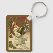  Victoriaans nieuwjaarsavond Champagne Angel Sleutelhanger (Achterkant)
