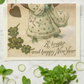  Victoriaans nieuwjaarsavond Champagne Angel Theedoek (Gevouwen)