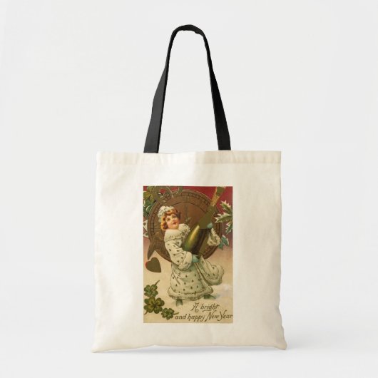 Victoriaans nieuwjaarsavond Champagne Angel Tote Bag (Voorkant)