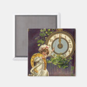  Victoriaans nieuwjaarsavond, klok 's middags Magneet (Voorkant / Achterkant)