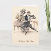 Victoriaans nieuwjaarskaart feestdagen kaart (Voorkant)