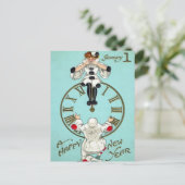 Victoriaans nieuwjaarsklok (3 van 4) Briefkaart (Staand voorkant)