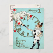 Victoriaans nieuwjaarsklok (4 van 4) Briefkaart (Voorkant / Achterkant)