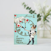 Victoriaans nieuwjaarsklok (4 van 4) Briefkaart (Staand voorkant)