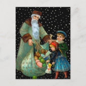 Victoriaans Nighttime Santa Briefkaart (Voorkant)