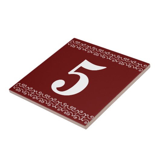 Victoriaans nummerschaal tegeltje (Zijkant)