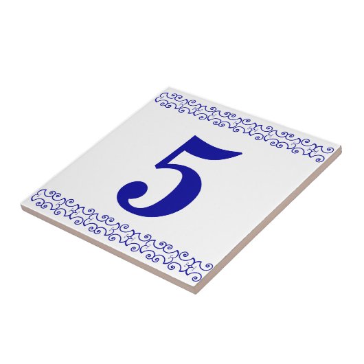 Victoriaans nummerschaal tegeltje (Zijkant)