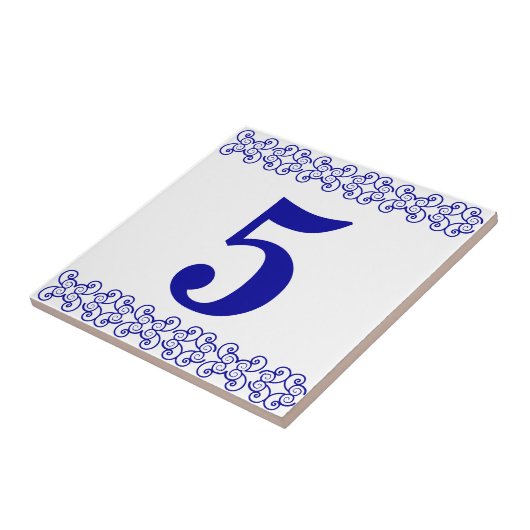 Victoriaans nummerschaal tegeltje (Zijkant)