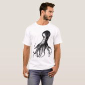 Victoriaans Octopus Kraken voor Steampunk Pirates T-shirt (Voorkant volledig)