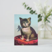 Victoriaans Odd Cat Briefkaart (Staand voorkant)