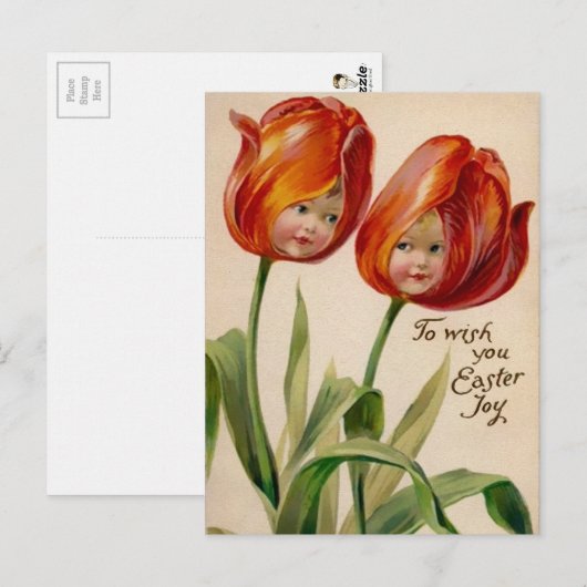 Victoriaans ODD Flower Facets Easter Briefkaart (Voorkant / Achterkant)