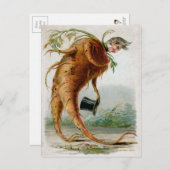 Victoriaans Odd Root Man Briefkaart (Voorkant / Achterkant)