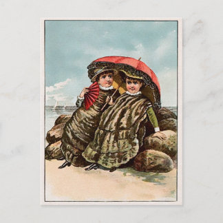  Victoriaans oesters op het strand Briefkaart