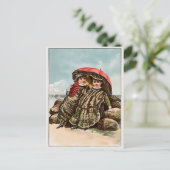  Victoriaans oesters op het strand Briefkaart (Staand voorkant)