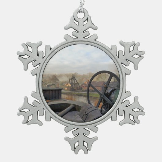 VICTORIAANS OLD ENGLAND UK TIN SNEEUWVLOK ORNAMENT (Voorkant)