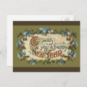  Victoriaans, om u een gelukkig nieuwjaar te wense Feestdagenkaart (Voorkant / Achterkant)