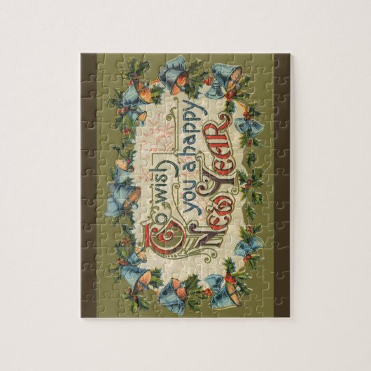  Victoriaans, om u een gelukkig nieuwjaar te wense Legpuzzel (Verticaal)