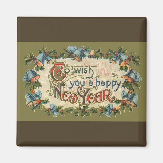  Victoriaans, om u een gelukkig nieuwjaar te wense Magneet (Voorkant)