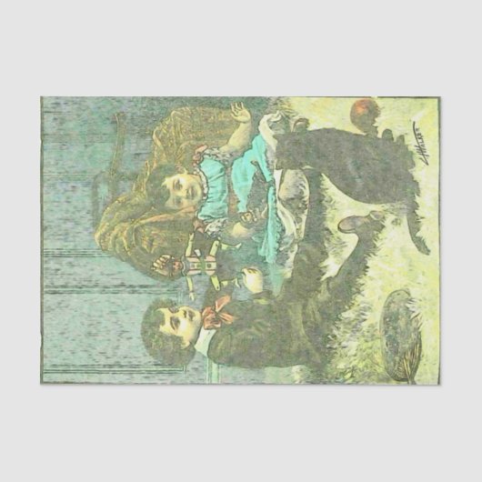 Victoriaans  ontkoppeling bevestigen tissuepapier (Voorkant)